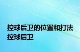 控球后卫的位置和打法 控球后卫 