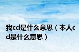 我cd是什么意思（本人cd是什么意思）