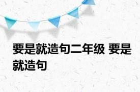 要是就造句二年级 要是就造句 