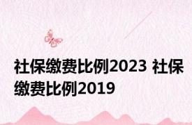 社保缴费比例2023 社保缴费比例2019 