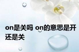 on是关吗 on的意思是开还是关