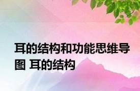 耳的结构和功能思维导图 耳的结构 