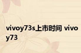 vivoy73s上市时间 vivoy73 