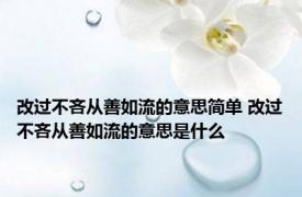 改过不吝从善如流的意思简单 改过不吝从善如流的意思是什么