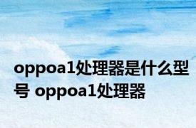 oppoa1处理器是什么型号 oppoa1处理器 