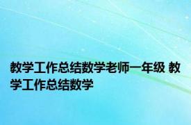 教学工作总结数学老师一年级 教学工作总结数学