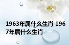 1963年属什么生肖 1967年属什么生肖 