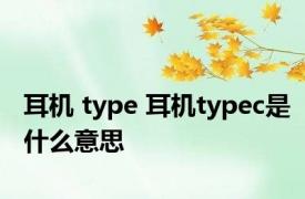 耳机 type 耳机typec是什么意思