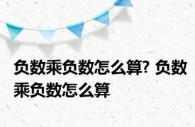 负数乘负数怎么算? 负数乘负数怎么算