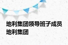 地利集团领导班子成员 地利集团 