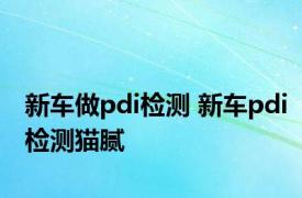 新车做pdi检测 新车pdi检测猫腻 