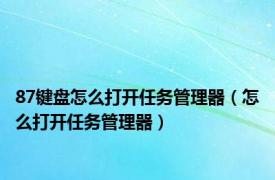 87键盘怎么打开任务管理器（怎么打开任务管理器）