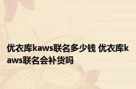 优衣库kaws联名多少钱 优衣库kaws联名会补货吗