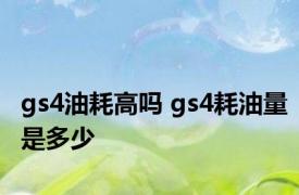 gs4油耗高吗 gs4耗油量是多少