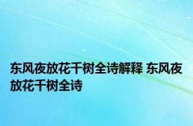 东风夜放花千树全诗解释 东风夜放花千树全诗 