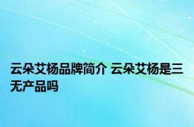 云朵艾杨品牌简介 云朵艾杨是三无产品吗 