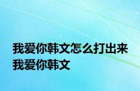 我爱你韩文怎么打出来 我爱你韩文 