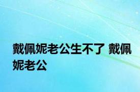 戴佩妮老公生不了 戴佩妮老公 