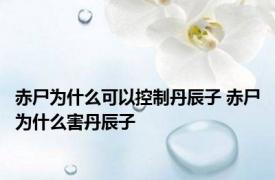 赤尸为什么可以控制丹辰子 赤尸为什么害丹辰子