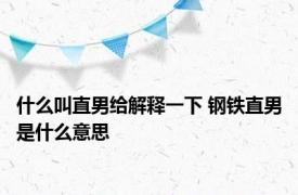 什么叫直男给解释一下 钢铁直男是什么意思