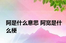 阿是什么意思 阿宽是什么梗