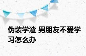 伪装学渣 男朋友不爱学习怎么办 