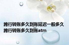 跨行转账多久到账延迟一般多久 跨行转账多久到账atm