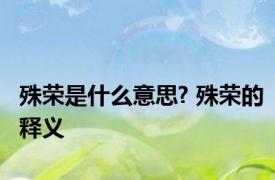 殊荣是什么意思? 殊荣的释义 