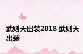 武则天出装2018 武则天出装 