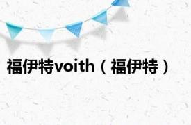 福伊特voith（福伊特）