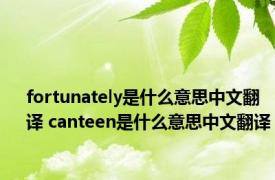 fortunately是什么意思中文翻译 canteen是什么意思中文翻译 