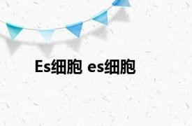 Es细胞 es细胞 