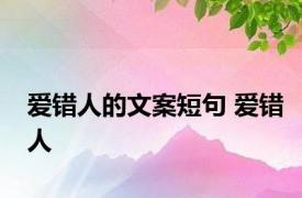 爱错人的文案短句 爱错人 