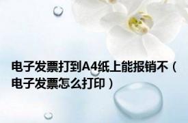 电子发票打到A4纸上能报销不（电子发票怎么打印）