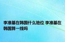 李准基在韩国什么地位 李准基在韩国算一线吗