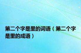 第二个字是里的词语（第二个字是里的成语）