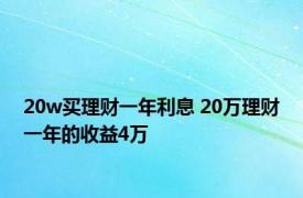 20w买理财一年利息 20万理财一年的收益4万 