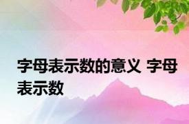 字母表示数的意义 字母表示数 