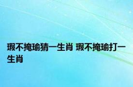 瑕不掩瑜猜一生肖 瑕不掩瑜打一生肖 