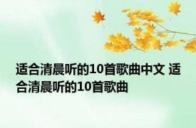 适合清晨听的10首歌曲中文 适合清晨听的10首歌曲 