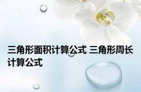 三角形面积计算公式 三角形周长计算公式 