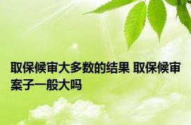 取保候审大多数的结果 取保候审案子一般大吗 