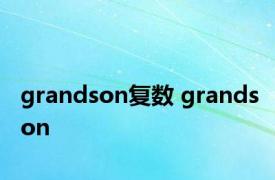 grandson复数 grandson 