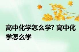 高中化学怎么学? 高中化学怎么学 