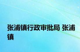 张浦镇行政审批局 张浦镇 