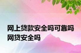 网上贷款安全吗可靠吗 网贷安全吗 