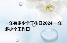 一年有多少个工作日2024 一年多少个工作日 