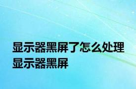 显示器黑屏了怎么处理 显示器黑屏 