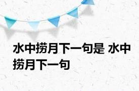 水中捞月下一句是 水中捞月下一句 