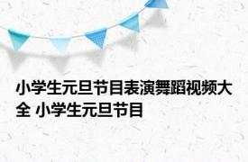 小学生元旦节目表演舞蹈视频大全 小学生元旦节目 